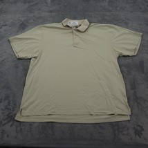 IZOD Shirt Mens L Beige Polo Golf Knit Chest Button Short Sleeve Collare... - $22.75