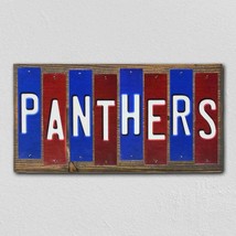 Panthers Team Colors Hockey Fun Strips Novelty Wood Sign - £43.22 GBP