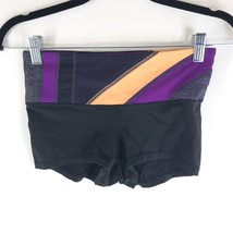 Lululemon Womens Boogie Shorts Reversible Colorblocked Black Purple Yellow 4 - £18.90 GBP