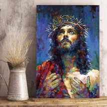 Jesus Art Canvas Jesus Gift for Jesus Christ Canvas Wall Art Jesus Poster 1 - £18.45 GBP+