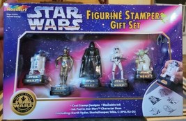 Vtg 1997 RoseArt Star Wars Figurine Stampers Gift Set Complete Set NoS - £31.54 GBP