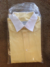 NEW BRIONI Dress SHIRT 100% Cotton Size 15.5 Us 39 Eu yellow white collar - £26.52 GBP