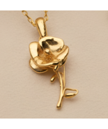 Poppy Flower Necklace | 925 Sterling Silver | Handmade Floral Jewelry  - $43.66