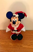 Vintage santa claus mickey Mouse plush disney parks Christmas - $9.50