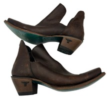 Lane Brown Leather Ankle Boots Booties Size 7.5 Made in Mexico - $74.25