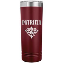 Patricia v01 - 22oz Insulated Skinny Tumbler Personalized Name - Maroon - £26.37 GBP