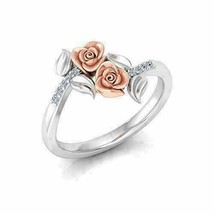 1.5 ct Disney Belle&#39;s Flower Design Diamond Fine Jewelry Ring 18k Rose Gold Over - £79.11 GBP