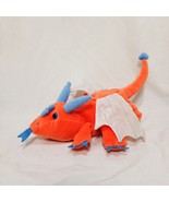 Dragon Caltoy Orange Blue Sparkly Wings Glove Hand Puppet Plush 13&quot; long - £12.44 GBP