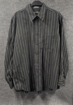 Vintage Beverly Hills Polo Club Shirt Mens XL Black White Striped Button... - $17.61