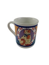 1986 Retro Japan Porcelain Ceramic Coffee Mug Tea Cup Calico Cat Kitten ... - $19.78