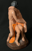 Vintage Nude Lovers Embrace Kissing Chalkware Statue - £31.63 GBP