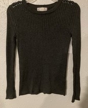 Pink Republic Women’s Gray Ribbed Long Slim Sleeves Soft Light Sweater M... - $11.87