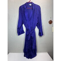 Victoria&#39;s Secret Gold Label Satin Monochrome Print Robe Women&#39;s Size Me... - $27.45