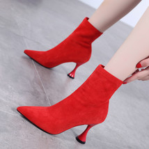 Fashion New Women High Heeled Short Boots Europea Style Winter ShoesPointed ToeA - £38.71 GBP