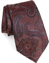  Ermenegildo Zegna Paisley Red Silk Tie - $193.86 CAD