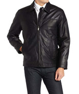 Mens Leather Jacket Stylish SlimFit Genuine Lambskin Motorcycle Bomber B... - $117.50