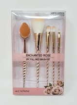Crown Pro Lmtd Ed Enchanted Rose 5 Pc Full Face Brush Set - New - $20.90