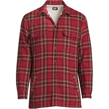 Lands End Flannel Sherpa Lined Shirt Jacket Size: Extra Large New Ship Free Red - £78.30 GBP
