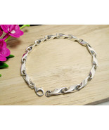 Solid 3D Link Chain Bracelet 5.5mm, 925 Sterling Silver Men Adjustable B... - £87.34 GBP
