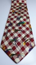 AKA Eddie Bauer Silk Tie Red and White Fishing Lure 59&quot; Long 4&quot; Wide - £7.97 GBP