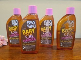 (4) VINTAGE LITE SEA &amp; SKI BABY OIL 2 SUNSCREEN for ADULTS ONLY Sun Tan - £30.35 GBP