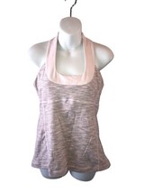 Lululemon Shirt Pink Gray High Neck Halter Sleeveless Tank Top - £17.53 GBP