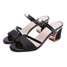 New Summer women flat Sandals shoes women Square heel Sandalias Buckle Sandals H - £27.96 GBP