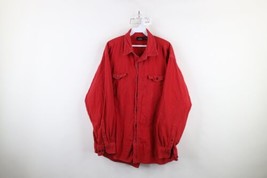 Vintage 90s Streetwear Mens XL Faded Chamois Cloth Collared Button Shirt... - £34.40 GBP