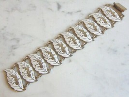 Heavy Vintage Estate .925 Sterling Silver Siam Bracelet, 49.5g E5625 - £194.69 GBP