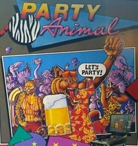 Party Animal Pinball Flyer Vintage Retro Game Artwork Sheet Trimmed 1987  - £14.27 GBP