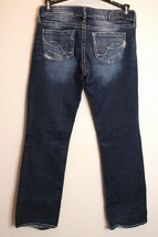 Silver Jeans Size 29 x 32 Women Lola Straight Leg Distressed Blue Stretc... - £14.46 GBP