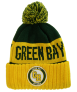 Green Bay GB Patch Cuff Knit Winter Beanie Hat (Green/Gold) - £11.82 GBP