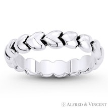 Stackable Heart Love Charm Ring Oxidized 925 Sterling Silver 3.5mm Etern... - €18,60 EUR