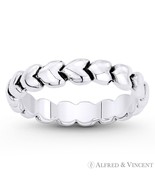 Stackable Heart Love Charm Ring Oxidized 925 Sterling Silver 3.5mm Etern... - $409.22 MXN