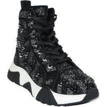 Mens High Top Shoes By FIESSO AURELIO GARCIA,Spikes Rhine stones 2412 Black - £156.15 GBP