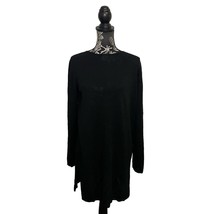 Marina Rinaldi Knit Sweater Dress Italy Side Slits Black Minimalist - Si... - £79.91 GBP