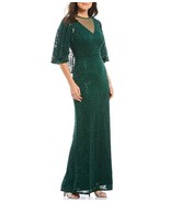 Marina Sz 10 Lace Illusion Long Dress V-Neckline Sequin Capelet Gown $22... - £38.78 GBP