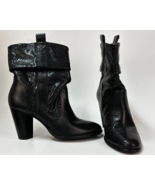 RSVP  Heel ankle Boots womens size 6.5 M Black Snakeskin Patent Leather - $35.00