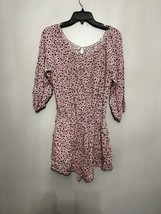 Love Ady Pink/Purple Floral Long Sleeve Romper Pockets L NWOT - £16.17 GBP