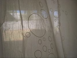 Ikea OFELIA RUND Sheer White Curtains Bubbles Circles PAIR 57&quot; x 118&quot; ea... - £31.14 GBP