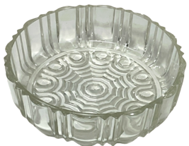 Vintage Pressed Clear Glass Candy Bowl Dish Spiderweb Pattern 6-3/4" x 2" image 2