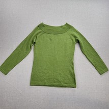 Extra Fine Merino Wool Sweater Sz XS Green Boat Neck Long Sleeve Pullover - $17.60