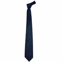 VTG Christian Dior Silk Blend Neck Tie Navy Blue Wht/Red Dot Print DIOR ... - $57.02