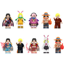 10pcs One Piece Minifigures Boa Hancock Ace Sanji Carrot Reiju Building Blocks - £20.20 GBP