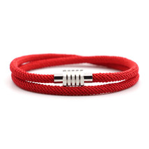 Unique Double Layer Rope Bracelet Men Female Attract Magnet Lover Braslet Gift F - £11.67 GBP