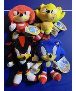 Sonic The Hedgehog 9&quot; Plush Sega Jakks Lot Of 4 Plushie NEW All With Tags - £38.99 GBP