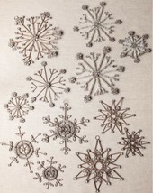 COPPER ANTIQUE SNOWFLAKES CHRISTMAS TREE ORNAMENTS SET 12 PCS HANDCRAFTED - $272.24
