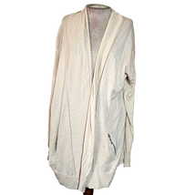 Cream Cotton and Linen Blend Cardigan Sweater Size Large - £19.78 GBP