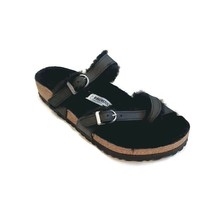 Birkenstock Mayari Shearling Fur Lined Leather Sandals Womens 9 Mens 7 Black - £91.08 GBP