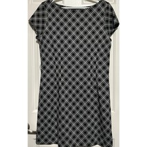 Apostrophe Women&#39;s Black White Checker Cap Sleeve Dress Size L - $18.70